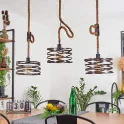 Suspension Pierrefonds Écru, Noir, 3 lumières