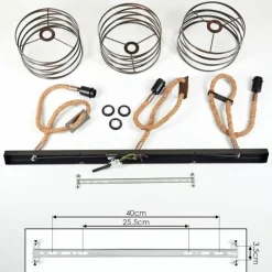 Suspension Pierrefonds Écru, Noir, 3 lumières