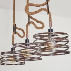 Suspension Pierrefonds Écru, Noir, 3 lumières