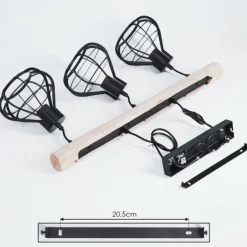 Suspension Pila Écru, Noir, 3 lumières