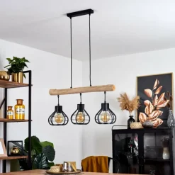 Suspension Pila Écru, Noir, 3 lumières