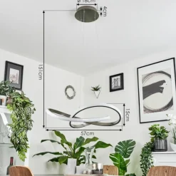 Suspension Pitasch LED Nickel mat, 1 lumière