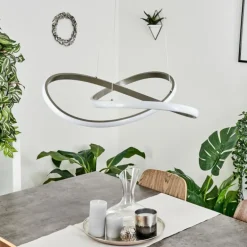 Suspension Pitasch LED Nickel mat, 1 lumière