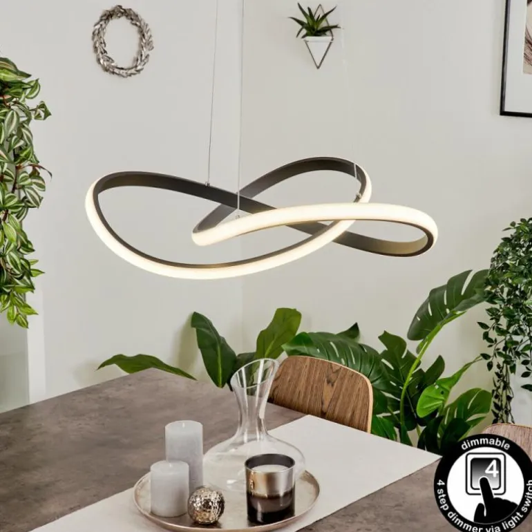 Suspension Pitasch LED Noir, 1 lumière