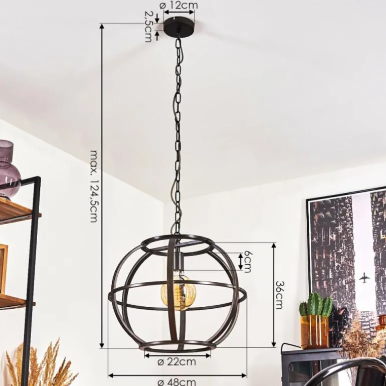 Suspension Plan Laiton, 1 lumière