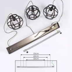 Suspension Plan Noir, 3 lumières