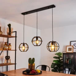 Suspension Plan Noir, 3 lumières