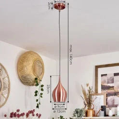 Suspension Polvero Cuivre, 1 lumière