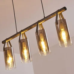 Suspension Pompehuis Gris, Noir, 4 lumières