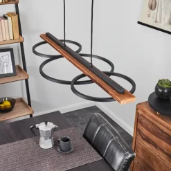 Suspension Pompu LED Brun, Noir, 3 lumières