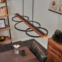 Suspension Pompu LED Brun, Noir, 3 lumières