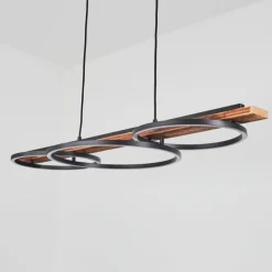 Suspension Pompu LED Brun, Noir, 3 lumières