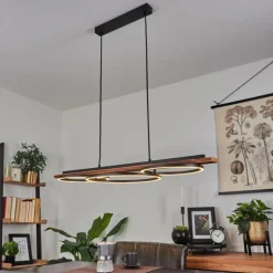 Suspension Pompu LED Brun, Noir, 3 lumières