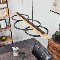 Suspension Pompu LED Écru, Noir, 3 lumières