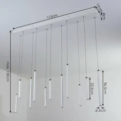 Suspension Porquera LED Blanc, 11 lumières