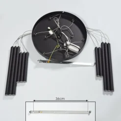 Suspension Porquera LED Noir, 11 lumières