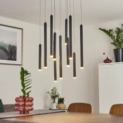 Suspension Porquera LED Noir, 11 lumières