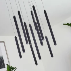 Suspension Porquera LED Noir, 11 lumières
