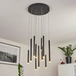 Suspension Porquera LED Noir, 11 lumières