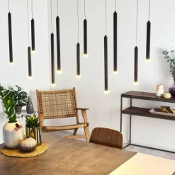 Suspension Porquera LED Noir, 11 lumières