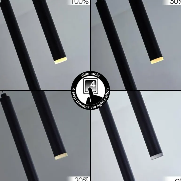 Suspension Porquera LED Noir, 11 lumières