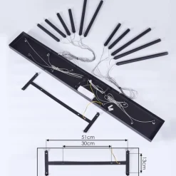 Suspension Porquera LED Noir, 11 lumières