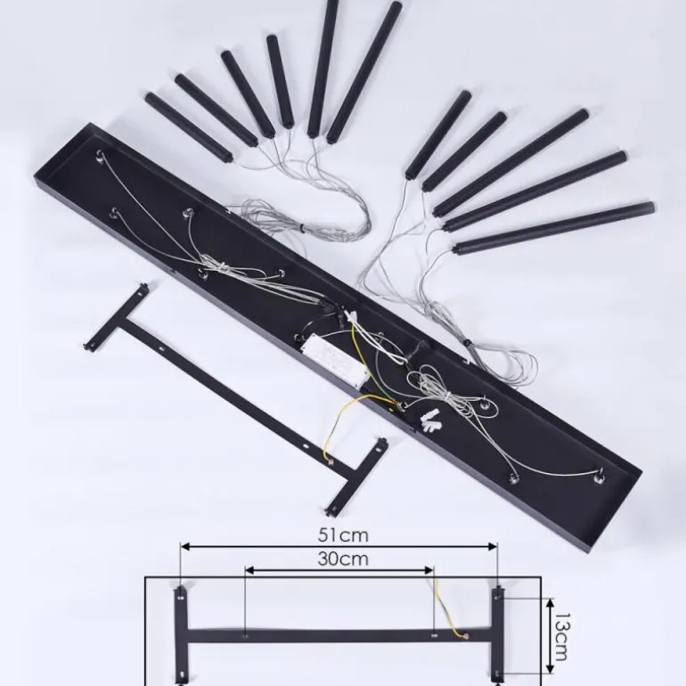 Suspension Porquera LED Noir, 11 lumières