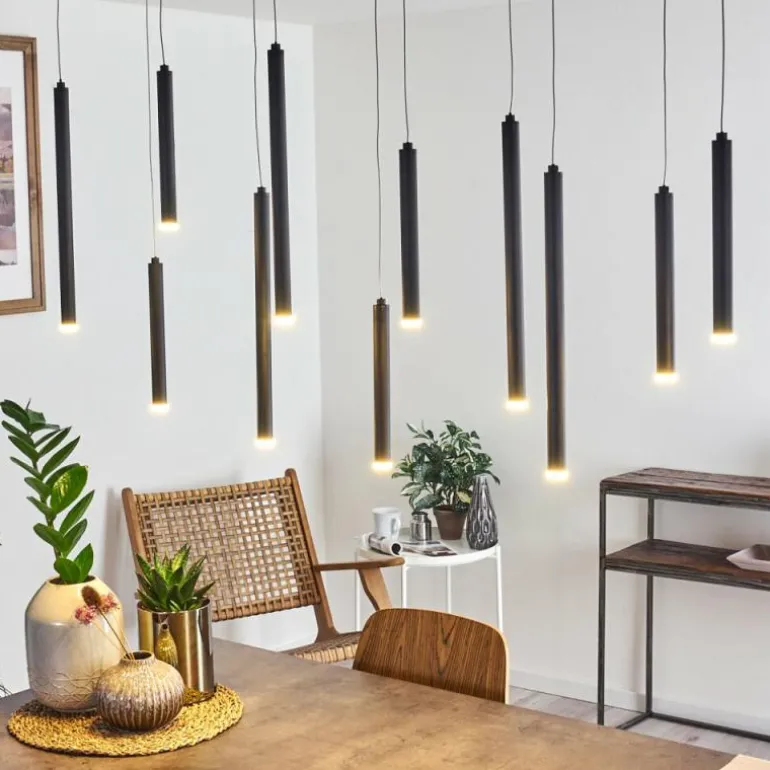 Suspension Porquera LED Noir, 11 lumières