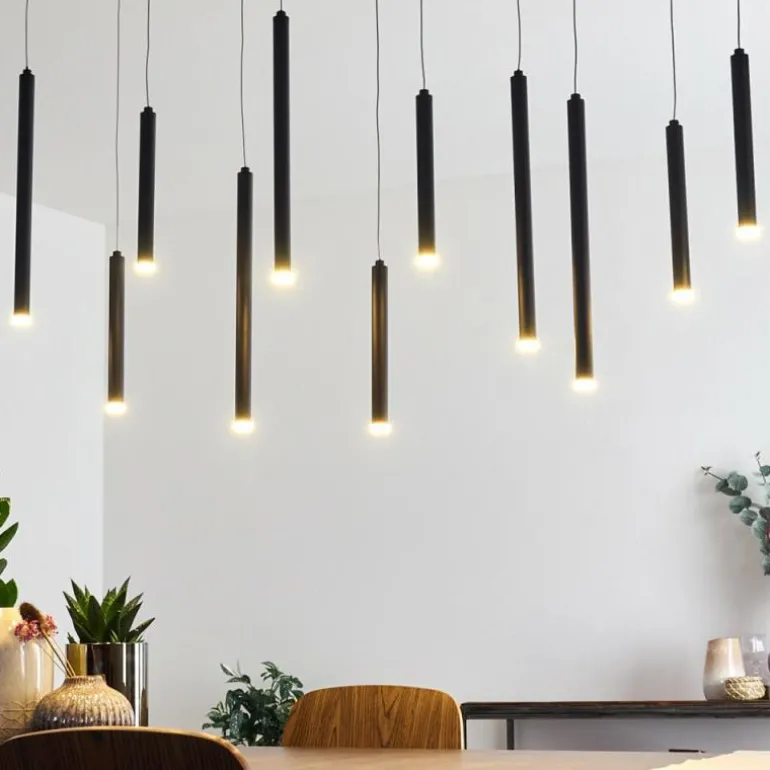 Suspension Porquera LED Noir, 11 lumières