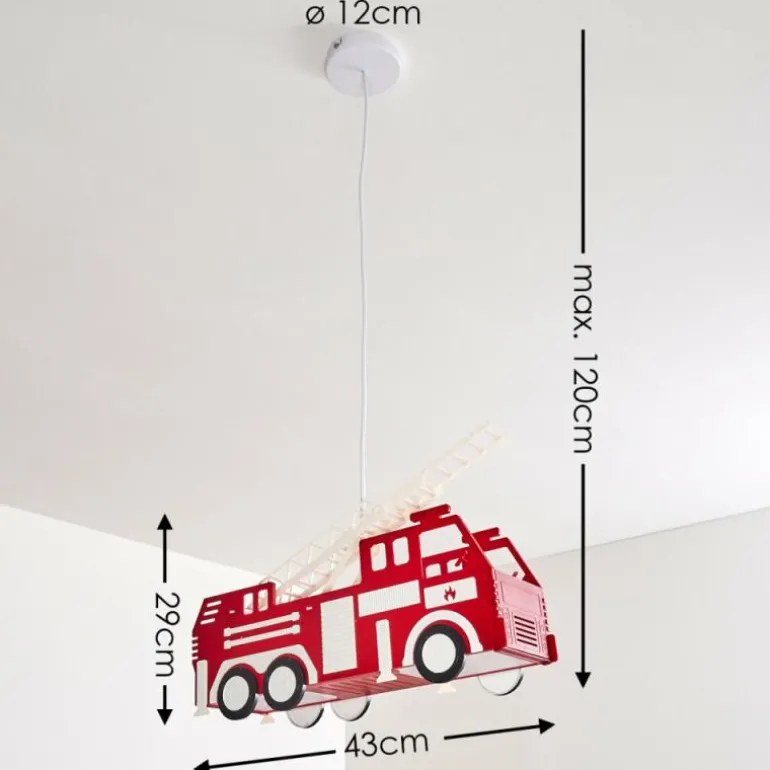 Suspension Praya Rouge, 2 lumières