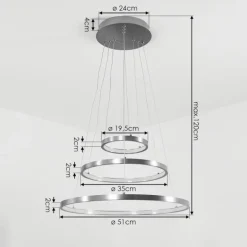 Suspension Preci LED Nickel mat, 1 lumière