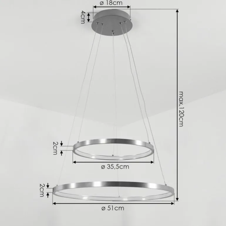 Suspension Preci LED Nickel mat, 1 lumière