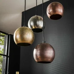 Suspension Print Brun, Noir, 6 lumières