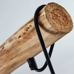 Suspension Ramon Bois clair, Noir, 4 lumières