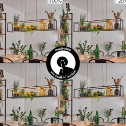 Suspension Ranquile LED Noir, 4 lumières