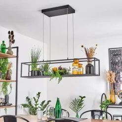 Suspension Ranquile LED Noir, 4 lumières