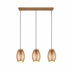 Suspension Reality BIDAR Brun, Écru, 3 lumières