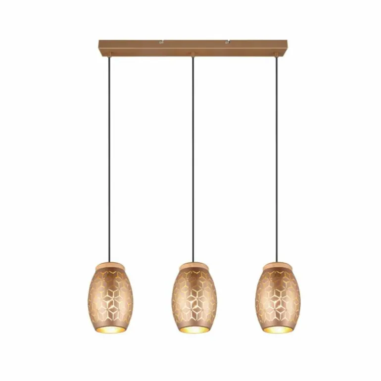 Suspension Reality BIDAR Brun, Écru, 3 lumières