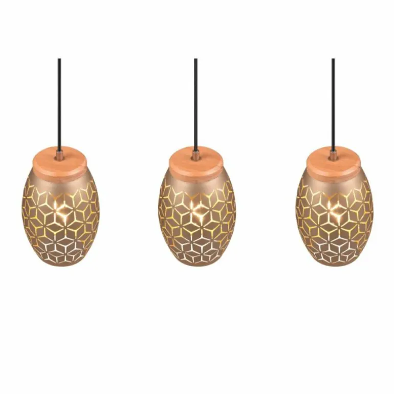 Suspension Reality BIDAR Brun, Écru, 3 lumières