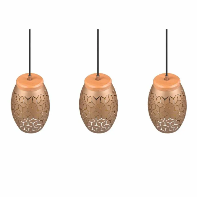 Suspension Reality BIDAR Brun, Écru, 3 lumières