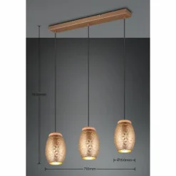 Suspension Reality BIDAR Brun, Écru, 3 lumières