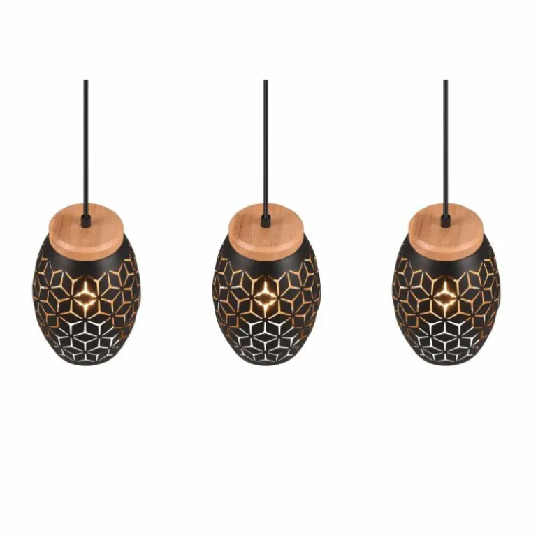 Suspension Reality BIDAR Or, Écru, Noir, 3 lumières