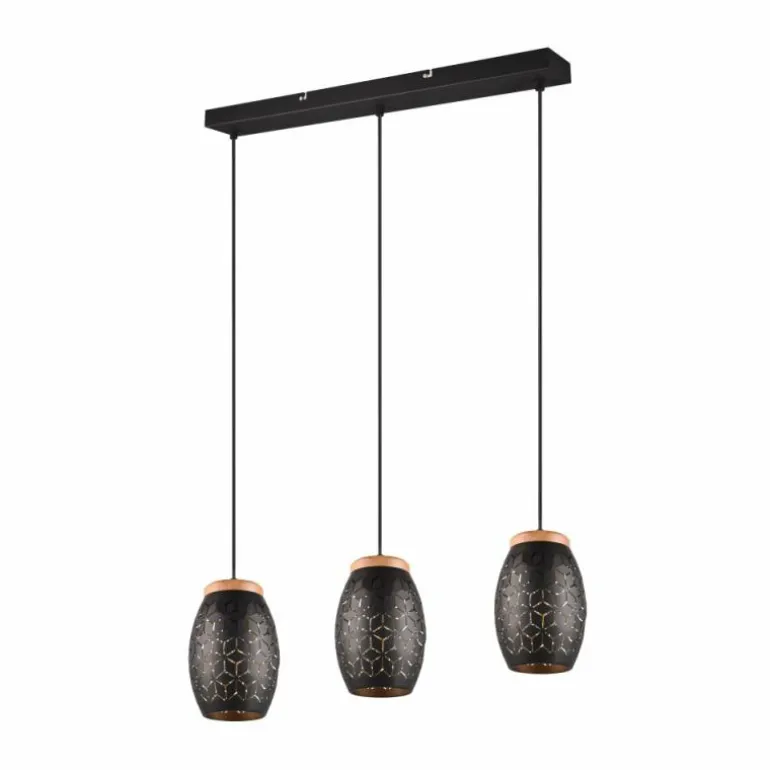 Suspension Reality BIDAR Or, Écru, Noir, 3 lumières