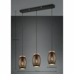 Suspension Reality BIDAR Or, Écru, Noir, 3 lumières