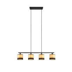 Suspension Reality BOLZANO Noir, 4 lumières