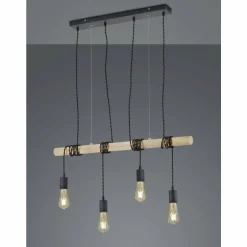 Suspension Reality BRODY Noir, 4 lumières