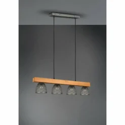Suspension Reality Cestino Brun foncé, Nickel mat, 4 lumières