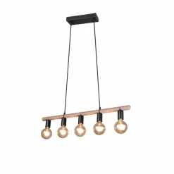 Suspension Reality Einar LED Noir, 5 lumières