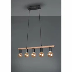 Suspension Reality Einar LED Noir, 5 lumières