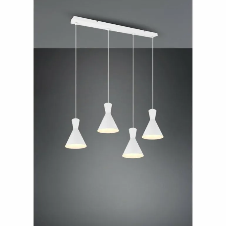 Suspension Reality Enzo Blanc, 4 lumières